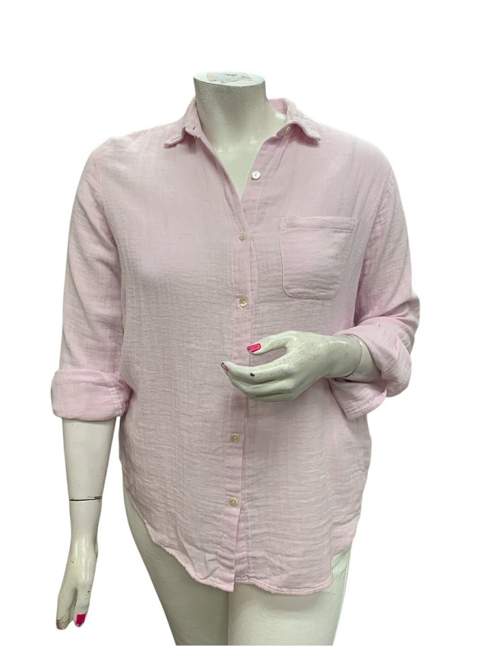 Elan Light Pink Button-Down Shirt Size M